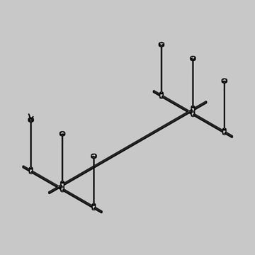 Готовая конструкция прямая 2м х 1м двухуровневая на тросовых подвесах Hang без светильников и блока питания TFC-Flar-H07-PT платина Flarity Maytoni