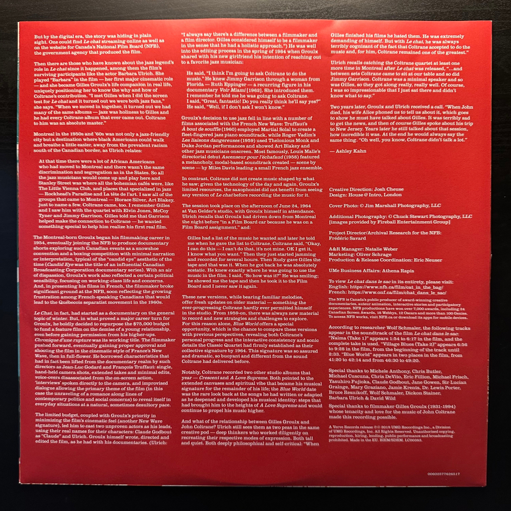 John Coltrane ‎– Blue World (Европа 2019г.)