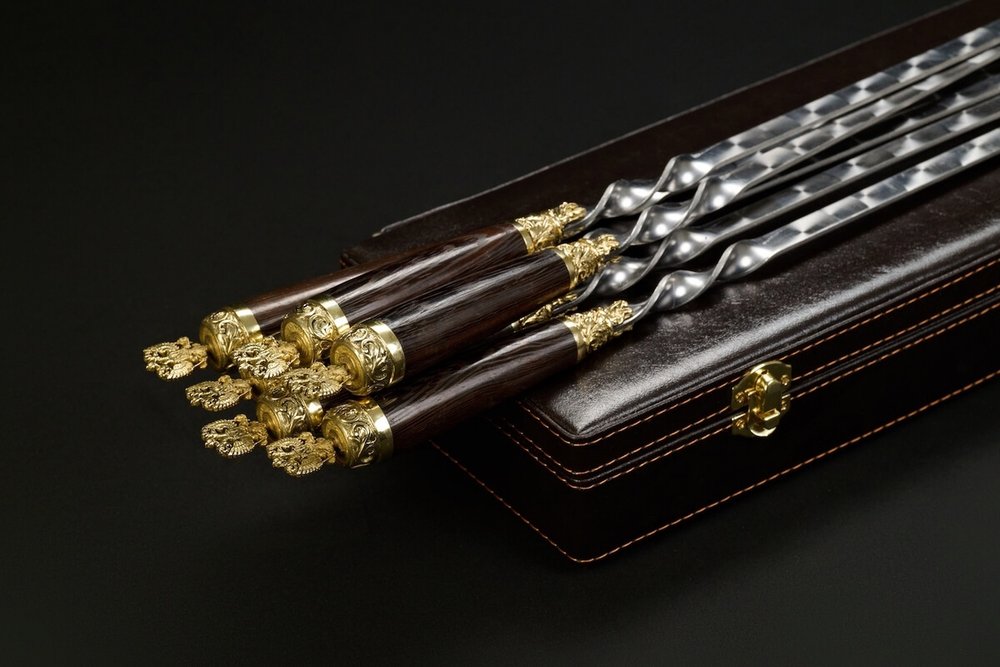 Подарочный набор шампуров в кейсе "Державный"