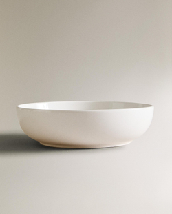 Zara Home тарелка глубокая из каменной керамики, цвет белый, 21 см