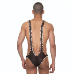 Мужское боди с анималистическим принтом (Размер: S-M) (Цвет: черный с леопардовым)