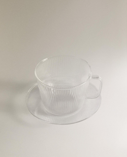 Zara Home чайная пара из боросиликатного стекла, цвет прозрачный, 15.5 см