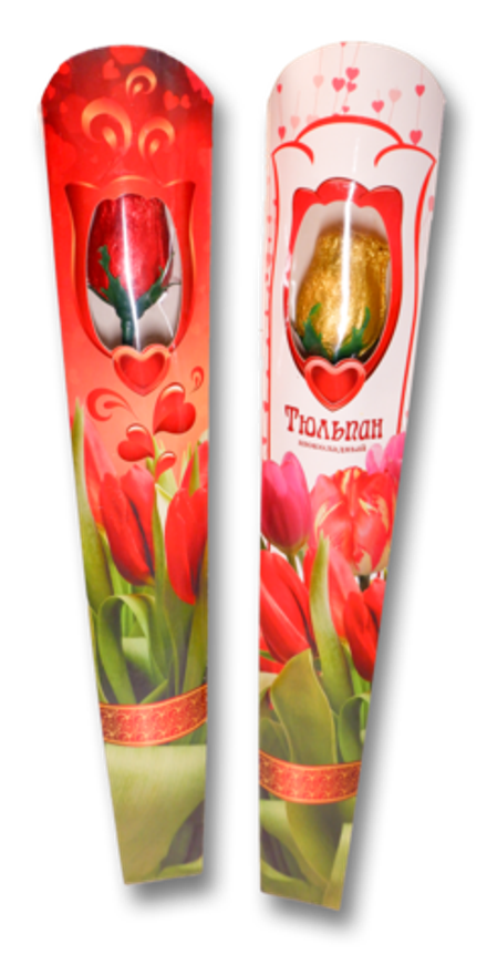 Шоколад ручной работы "Тюльпан в конверте" 25гр