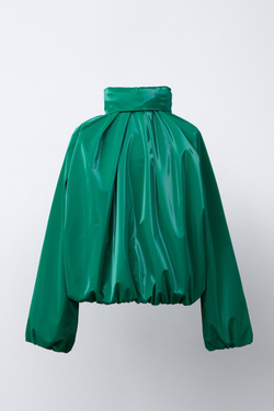 ZARA БЛЕСТЯЩИЙ ДОЖДЕВИК WATER RESISTANT, ЗЕЛЕНЫЙ