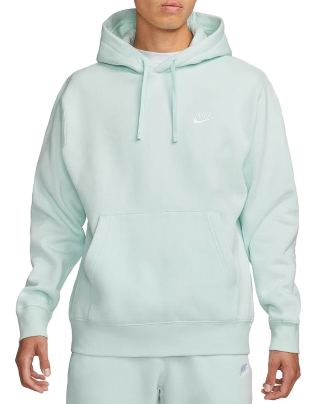 Мужская теннисная кофта Nike Sportswear Club Hoodie PO BB - barley green/barley green/white