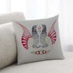 Подушка "Городецкая птица"