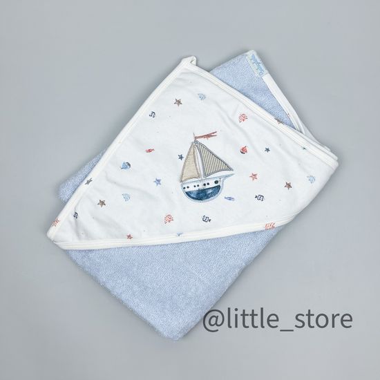 Полотенце махровое "Кораблик" голубой