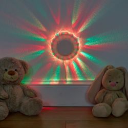 Светодиодный светильник-проектор ULI-Q304 2.5W-RGB WHITE. Напольный. Серия DISCO. многоцветный. Горизонтальная проекция. ТМ VOLPE. Кабель с вилкой. 220В. Цвет корпуса белый.