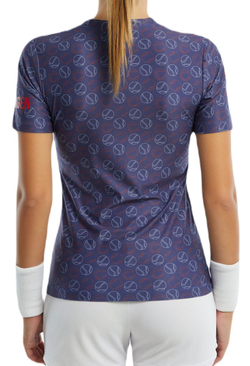 Женская теннисная футболка Hydrogen Tennis Balls All Over Tech T-Shirt - Blue