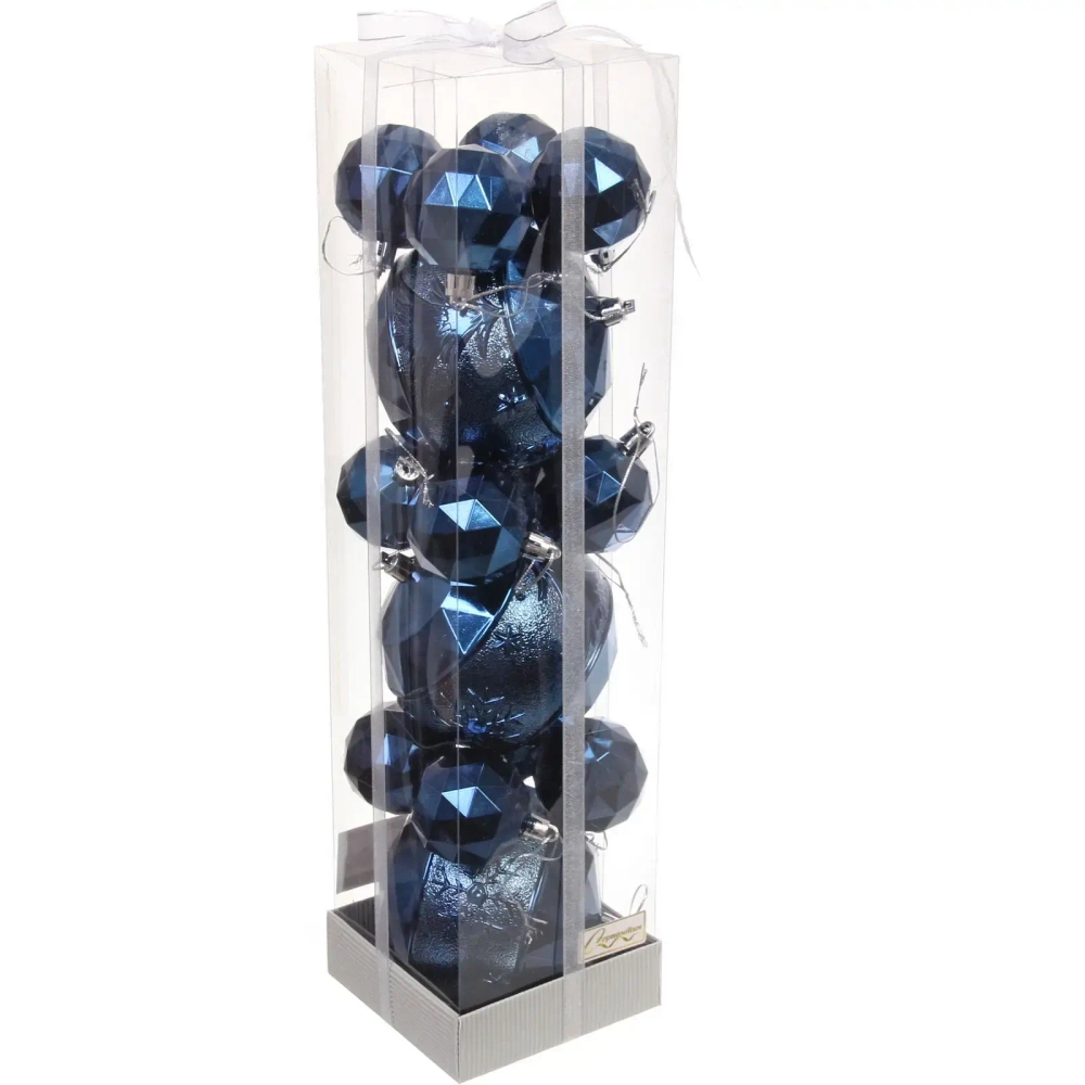 Набор шаров «Miracle» 10 см + 5 см (15 предметов), Сапфир