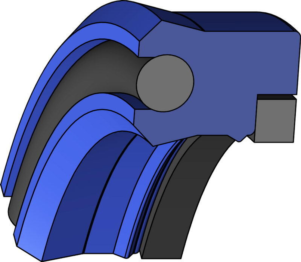 A152-075/3 PU U-образное штоковое уплотнение для тяжёлых условий эксплуатации 75-90-12/13