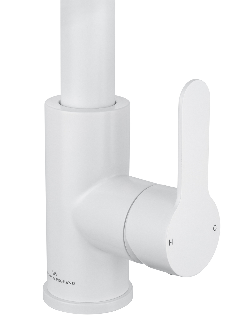 Смеситель для кухни с выдвижным изливом WONZON & WOGHAND, Белый матовый (WW-121E201L-MW)