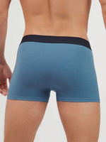 Хлопковые трусы-боксеры с нашивкой на резинке (Размер: XXL) (Цвет: темно-синий)