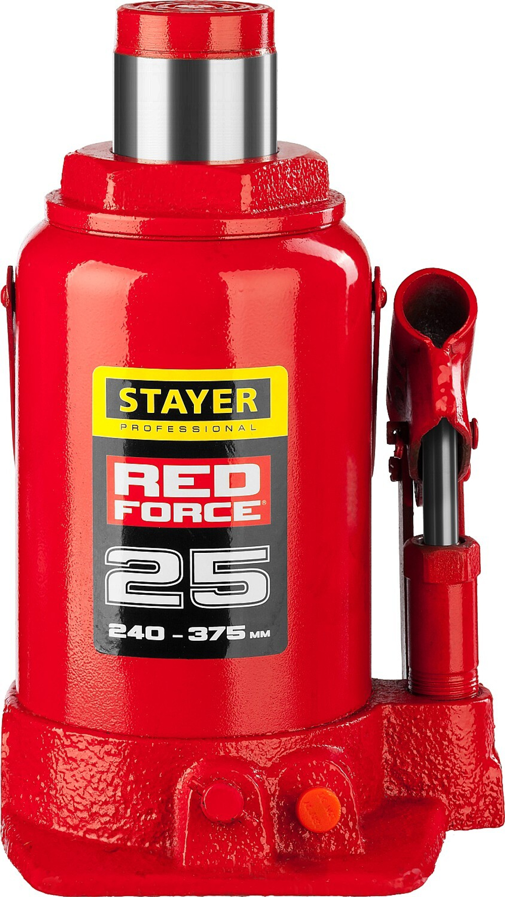 STAYER RED FORCE 25т 240-375мм домкрат бутылочный гидравлический