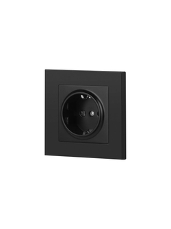 Розетка 1-м СП Accent 6-202-05 16А IP20 250В 2P+E Schuko антрацит Intro Б0063693