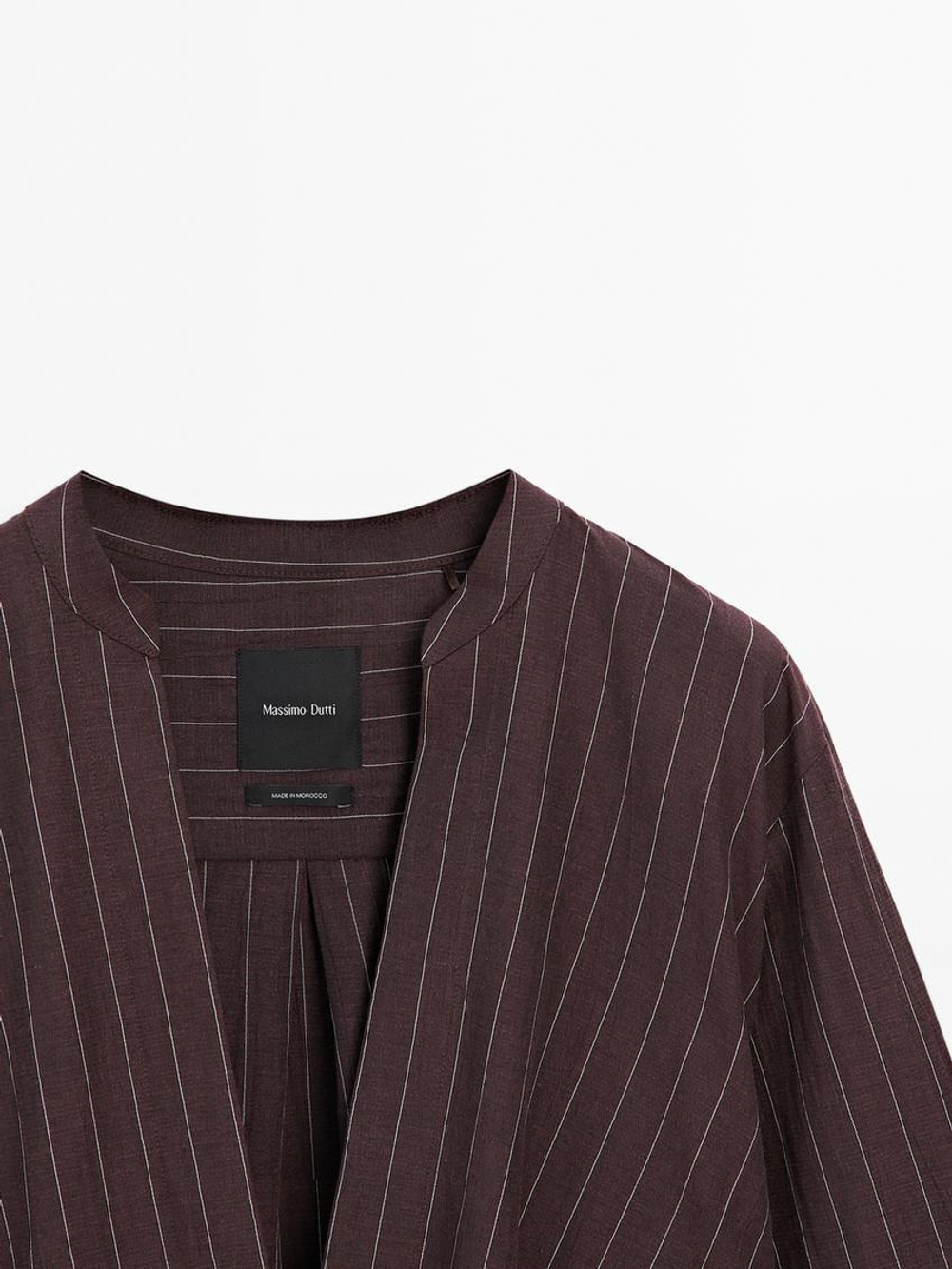 Massimo Dutti Струящееся кимоно в тонкую полоску, бордовый