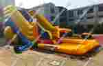 Надувная горка с бассейном «Мартышка» на постоянной подкачке 10*4*5 м