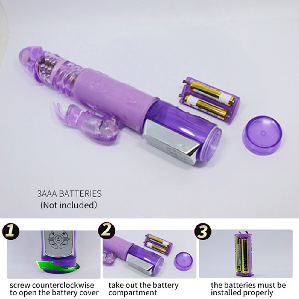 Фиолетовый мультифункциональный вибратор-кролик 24см Baile Mr Rabbit BW-037351