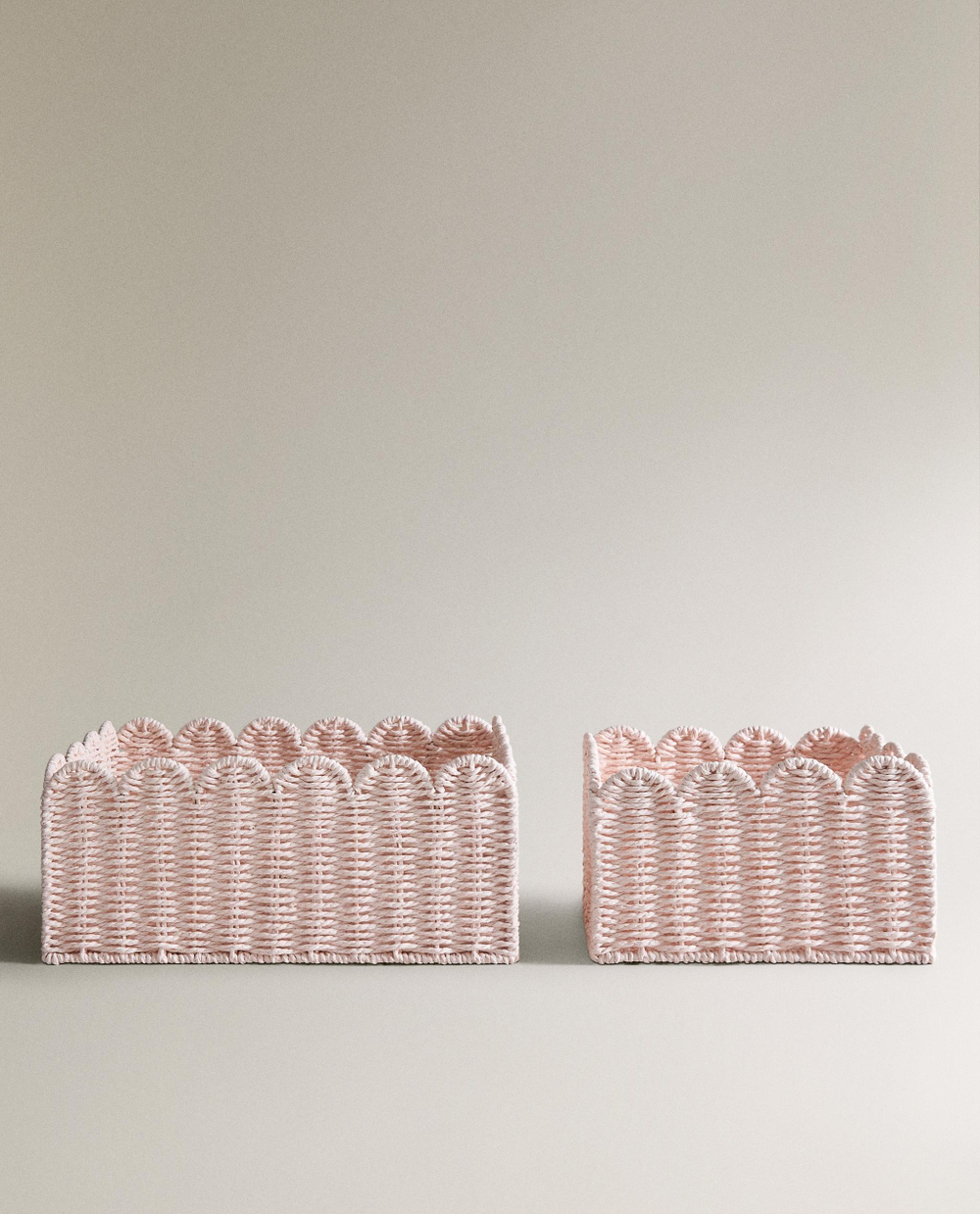 Zara Home Корзина из плетёной бумаги, цвет бежевый, 24 см