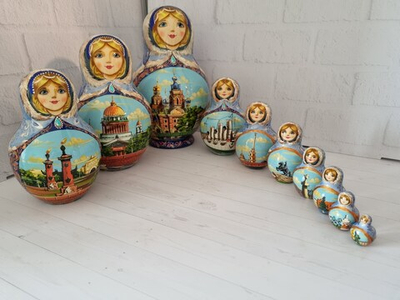 Матрешка "Санкт-Петербург" 10 мест