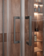 Душевой уголок Cezares MOLVENO-AH-21-100+30-C-GM-IV, 130х100х195, профиль оружейная сталь, прозрачное стекло