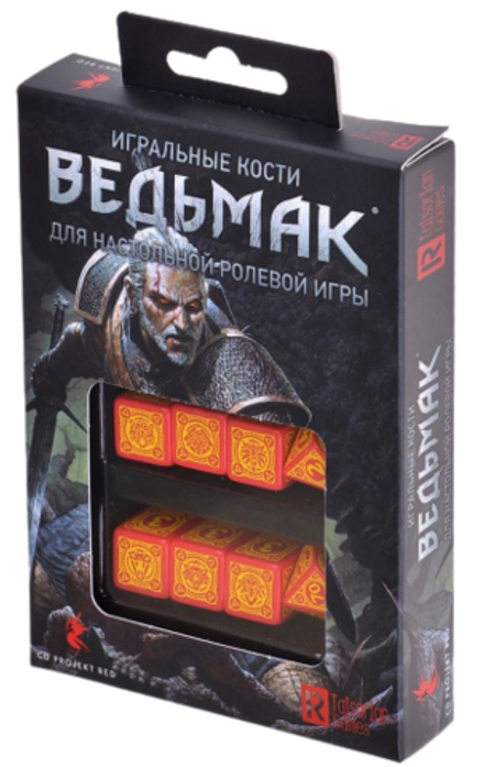 Набор игральных костей Ведьмак (бордовый)