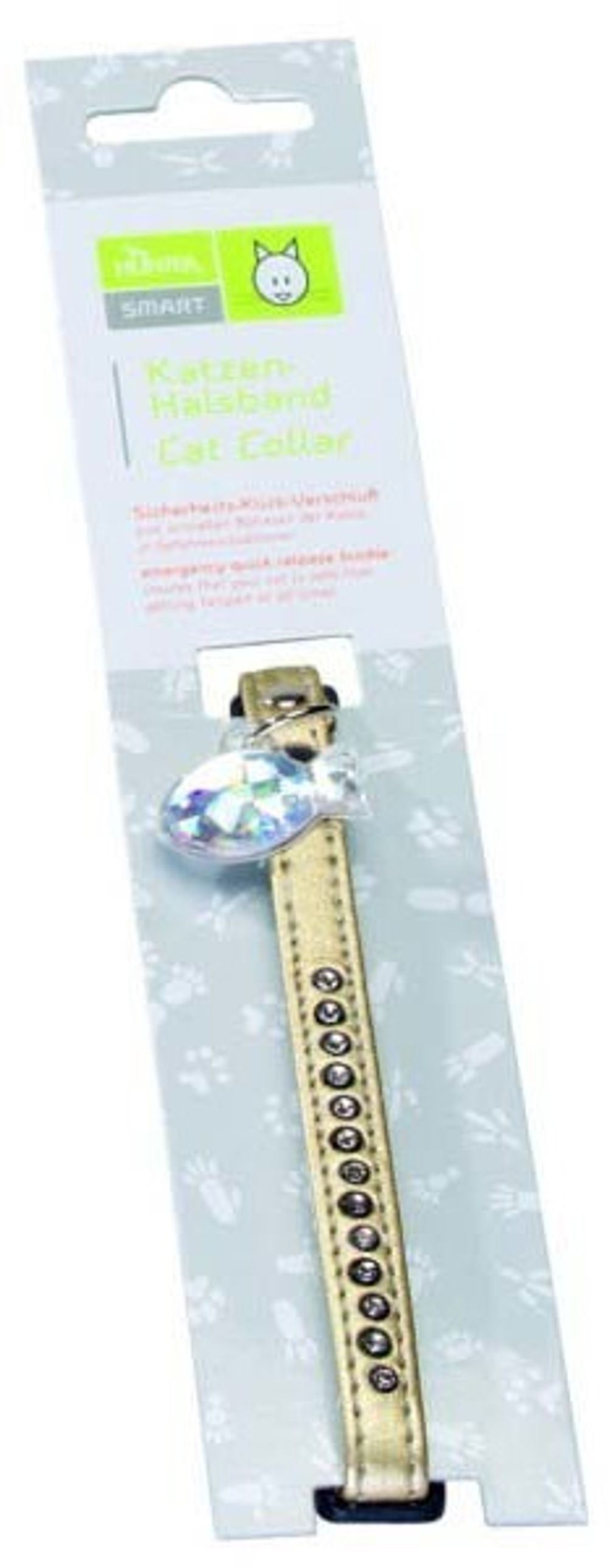 Ошейник для кошек со стразами кожзам золотистый, Hunter Smart Modern Luxus