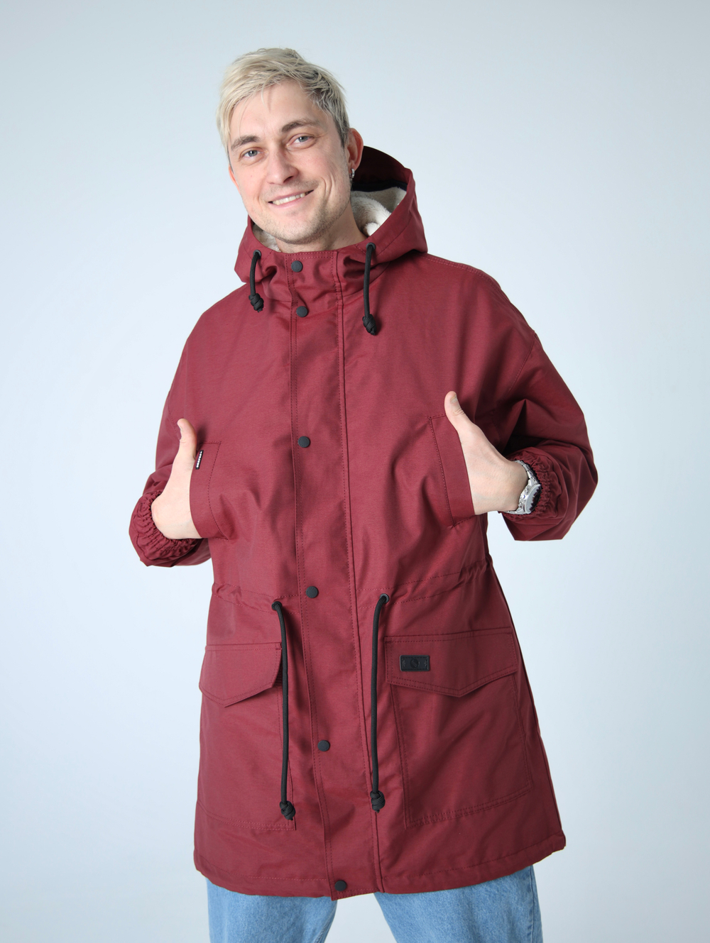 Парка с жилетом Город Горький хибины бордо красная