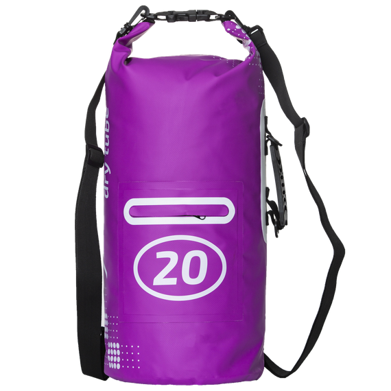 Гермомешок 20 литров фиолетовый с лямкой  и карманом Marlin Dry Tube 20 L