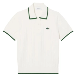 Женское теннисное поло Lacoste Short Sleeved Collar Golf Sweater - flour/green