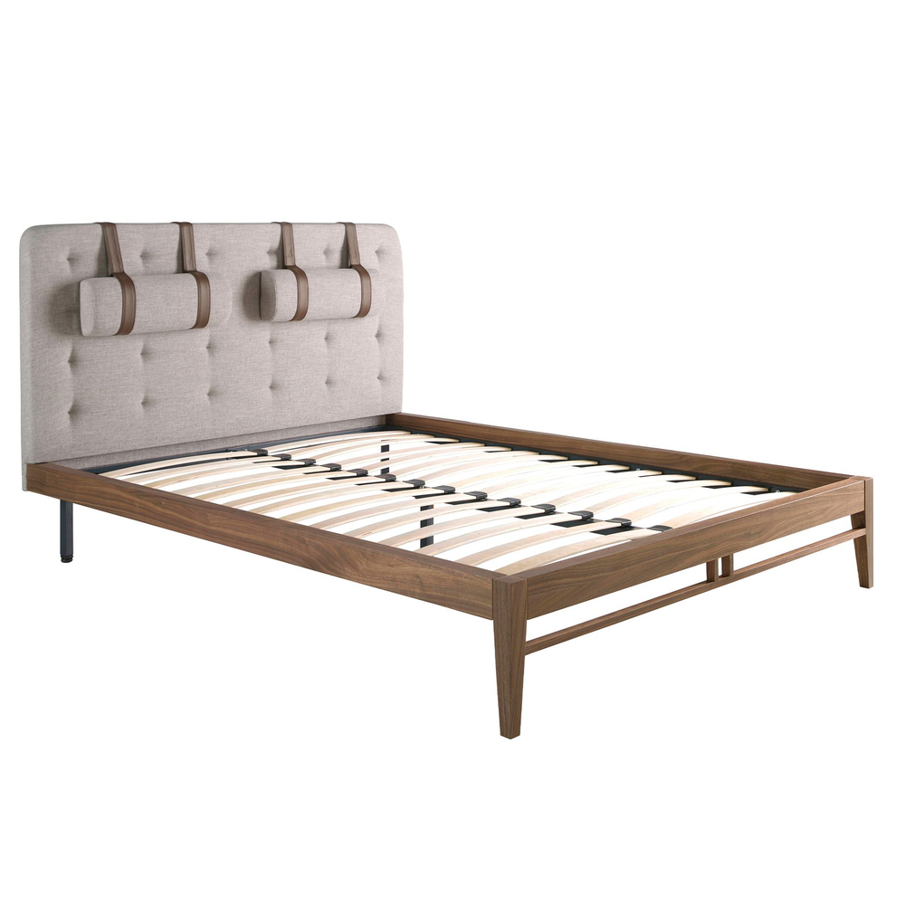 Кровать 7179/CP1709-B-160 серая тканевая тафтинговая 160 х 200