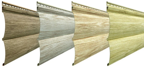 Виниловый сайдинг Döcke Lux D4,7T "Блокхаус" рябина/кедр/орех/миндаль/зрелый каштан/канадская береза