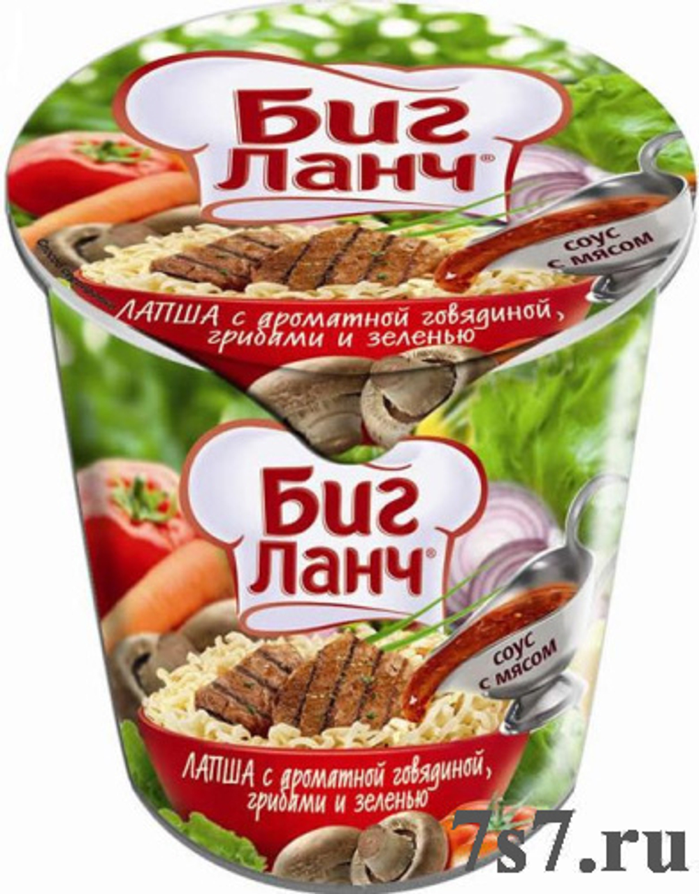 Биг Ланч Лапша Кухня Без Границ Говядина с Грибами 65гр