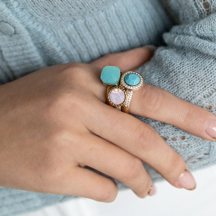 Кольцо Qudo FIRENZE 18 (S) Light Palace Green Opal 107000/40-4510 18 размер 18