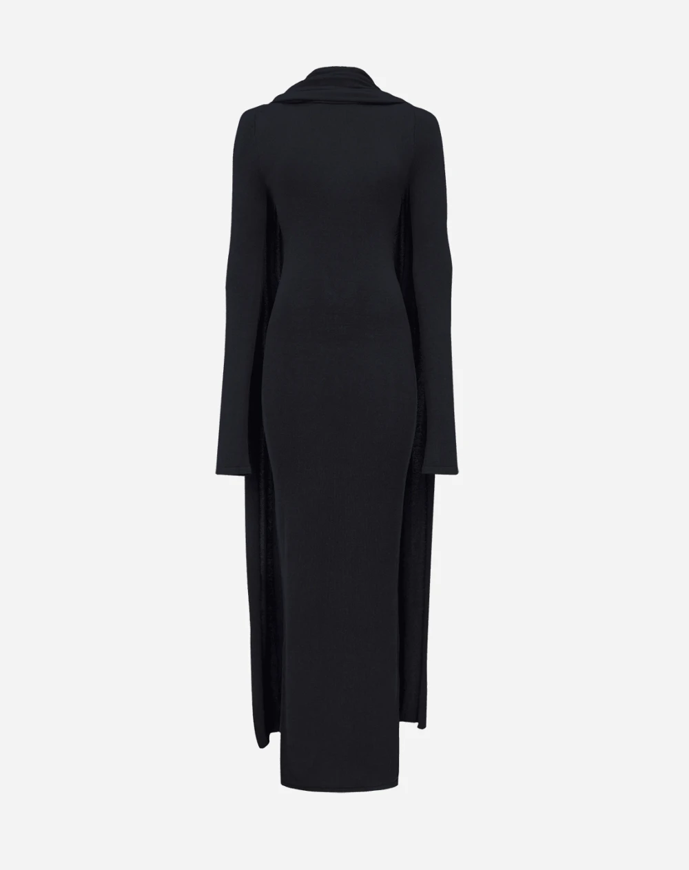 Вязаное платье мини с шарфом-шлейфом