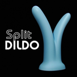 SplitDildo - фаллоимитатор с раздвоенным концом. Голубой.