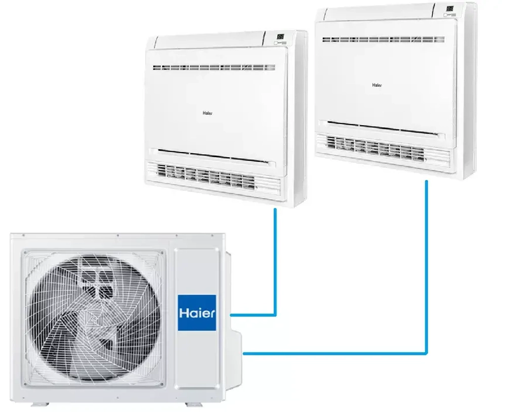 Мульти сплит-система Haier на 2 комнаты (25+25 кв.м.) консольные R32