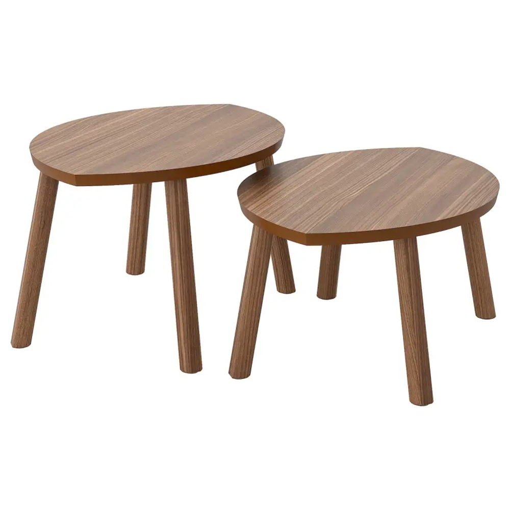 Комплект столов, 2 шт - IKEA STOCKHOLM/ИКЕА СТОКГОЛЬМ, шпон грецкого ореха, 72х47х36 см