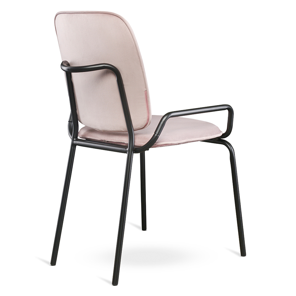 Стул ror, double frame, велюр, черный/розовый