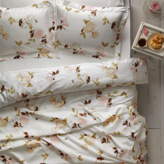 Постельное белье POEM крем deluxe TIVOLYO HOME Турция