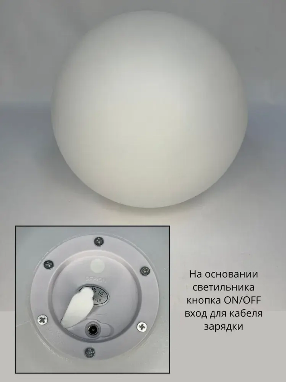 Ландшафтный светильник Белый Шар 20 см