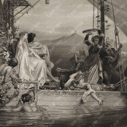 Жандрон Э. О., Леду Ж. Неаполь в XIV веке. Акватинта. Париж, до 1890