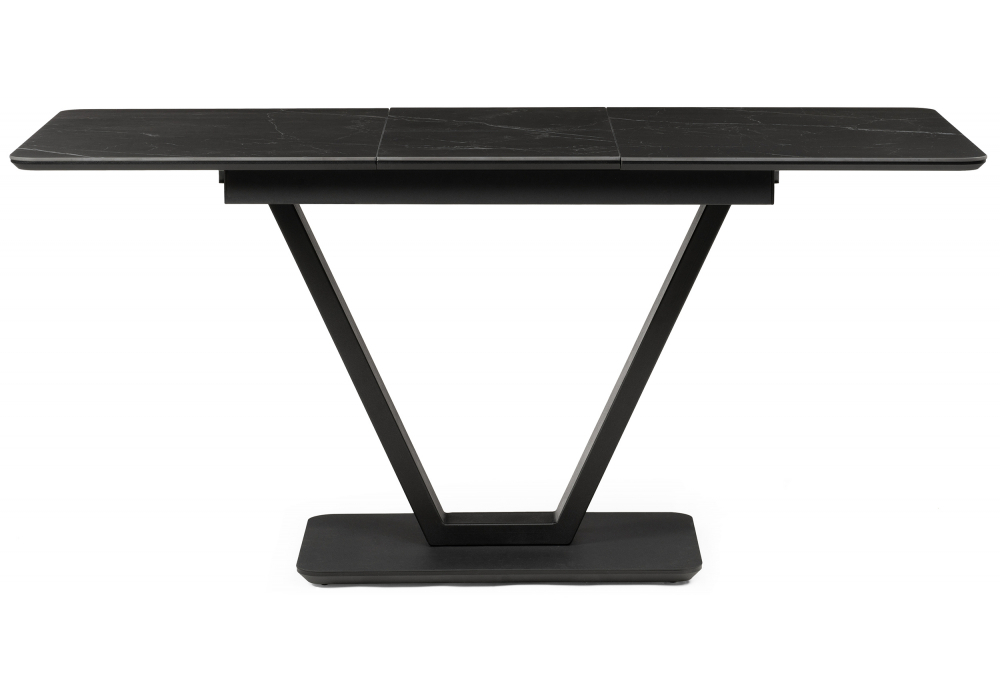 Керамический стол Woodville Бугун 120(160)х80х77 черный мрамор, черный
