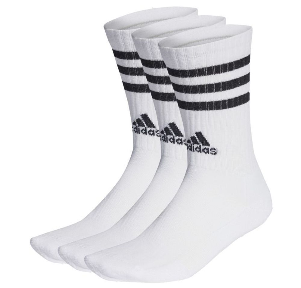 Носки теннисные Adidas 3-Stripes Cushioned Crew Socks 3P - white/black