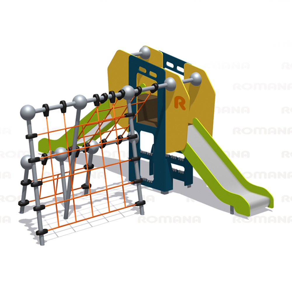 Детский спортивно-игровой комплекс с горками и сеткой серия "Сфера" Romana 057.48.00