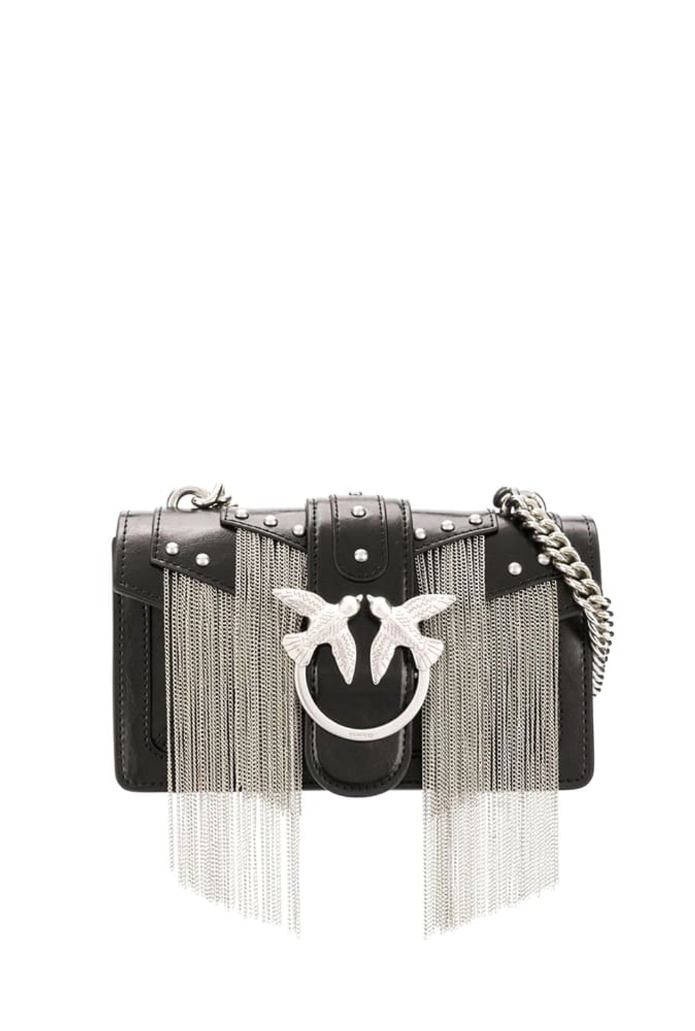 MINI LOVE BAG METAL FRINGES – black