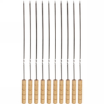 Набор шампуров 10 шт с деревянными ручками, длина 40 см, ширина 5 мм