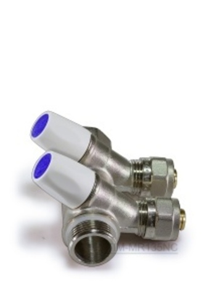 Кол. регул. 135*  "TIM" 3/4"-16 2вых. (бел.)20