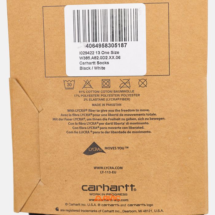 Носки Carhartt WIP Socks 2 Pairs артикул:I029422_black - купить в магазине Дайс