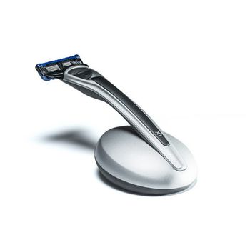 Подарочный набор Bolin Webb X1, бритва X1 серебристо-черная, подставка X1 серебристая (BW-X1-SET-STD-SIL)